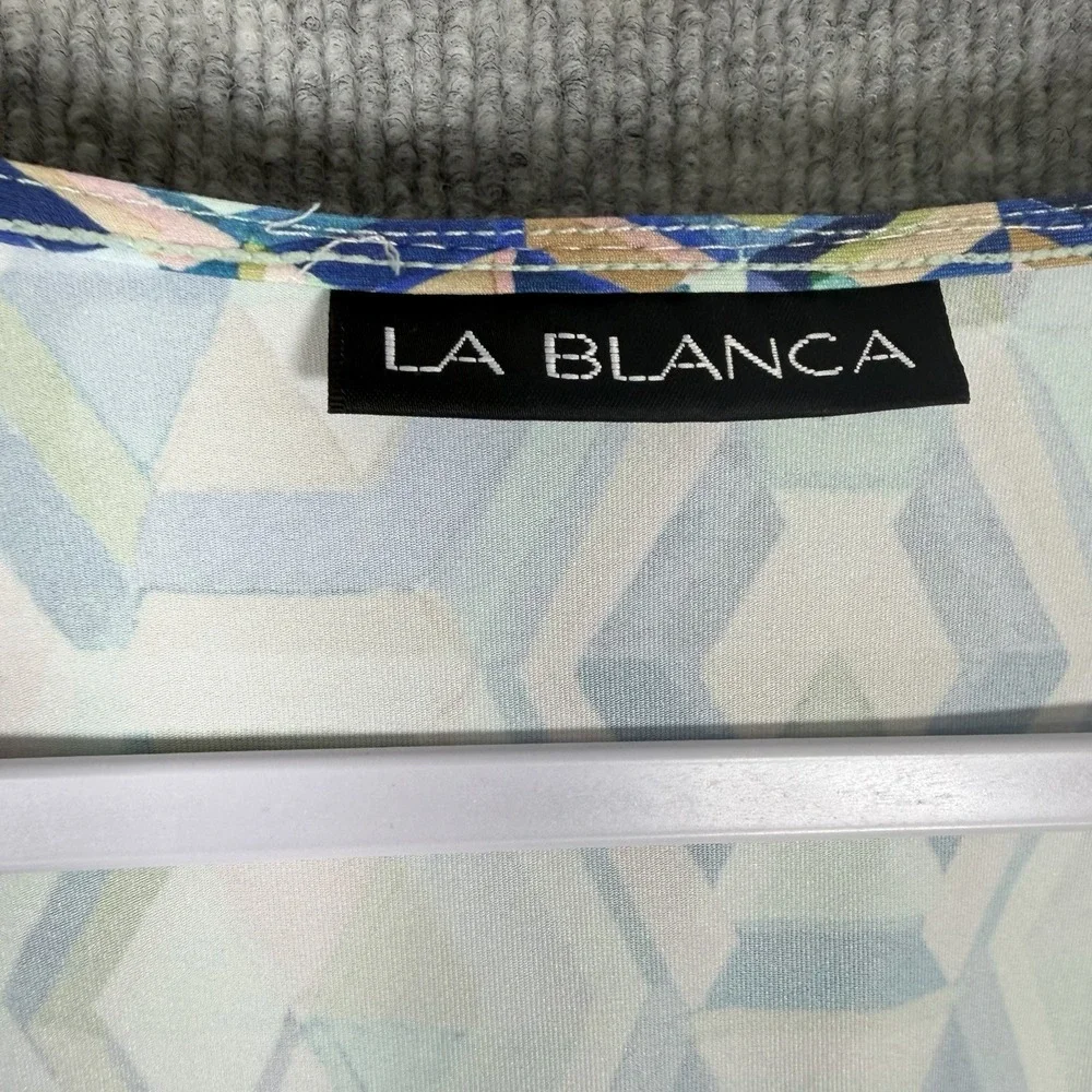 La Blanca Size-XL Womens Coverup Riveria Geometric Print Short Kaftan